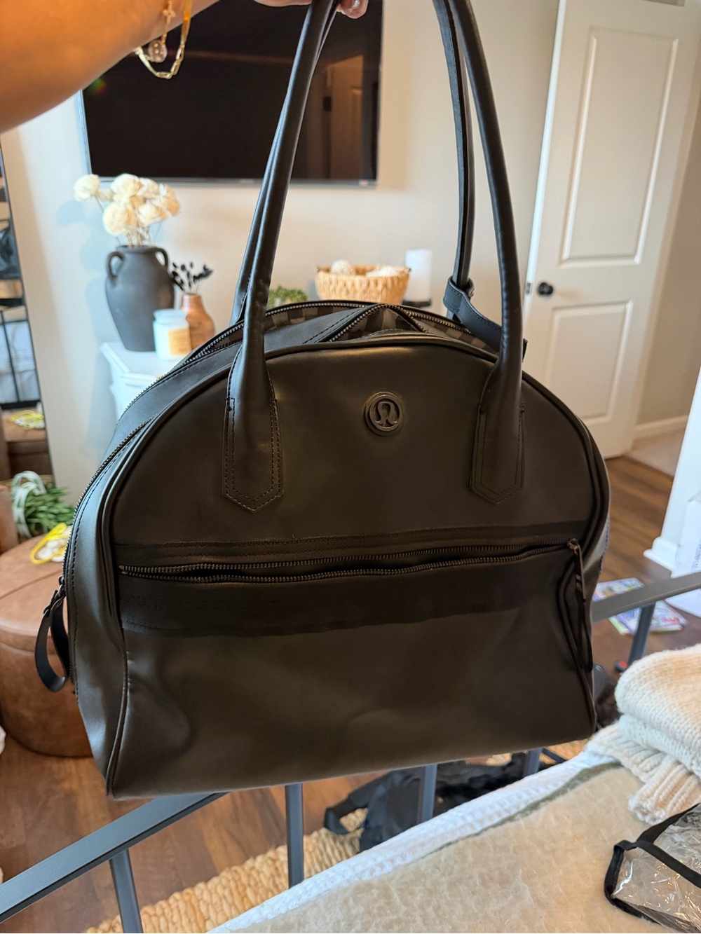 lululemon athletica Black Duffel Tote with Zip Pocket